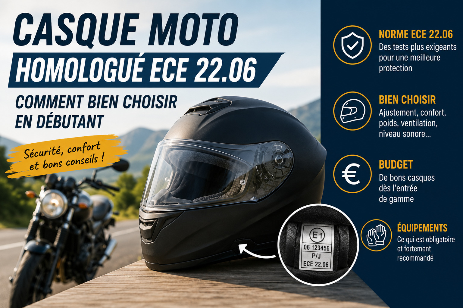 Casque moto homologué ECE 22.06 : comment bien choisir son premier casque ?
